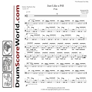 P!nk - Just Like a Pill | Drum Sheet